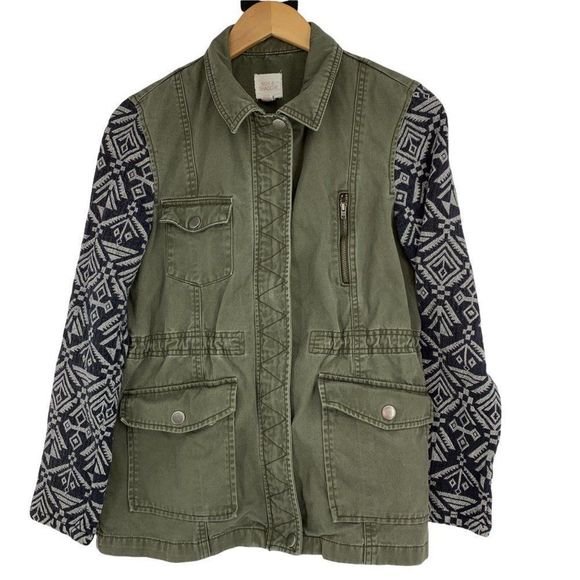 Sun & Shadow Jackets & Blazers - Womens Sun & Shadow Size Small Military tribal Jacket EUC Zipper 0723